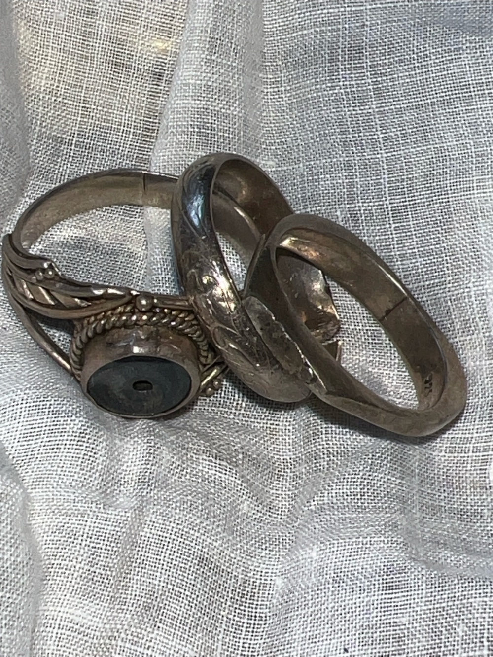 3 Vintage Sterling Silver rings for repair - Picture 1 of 8